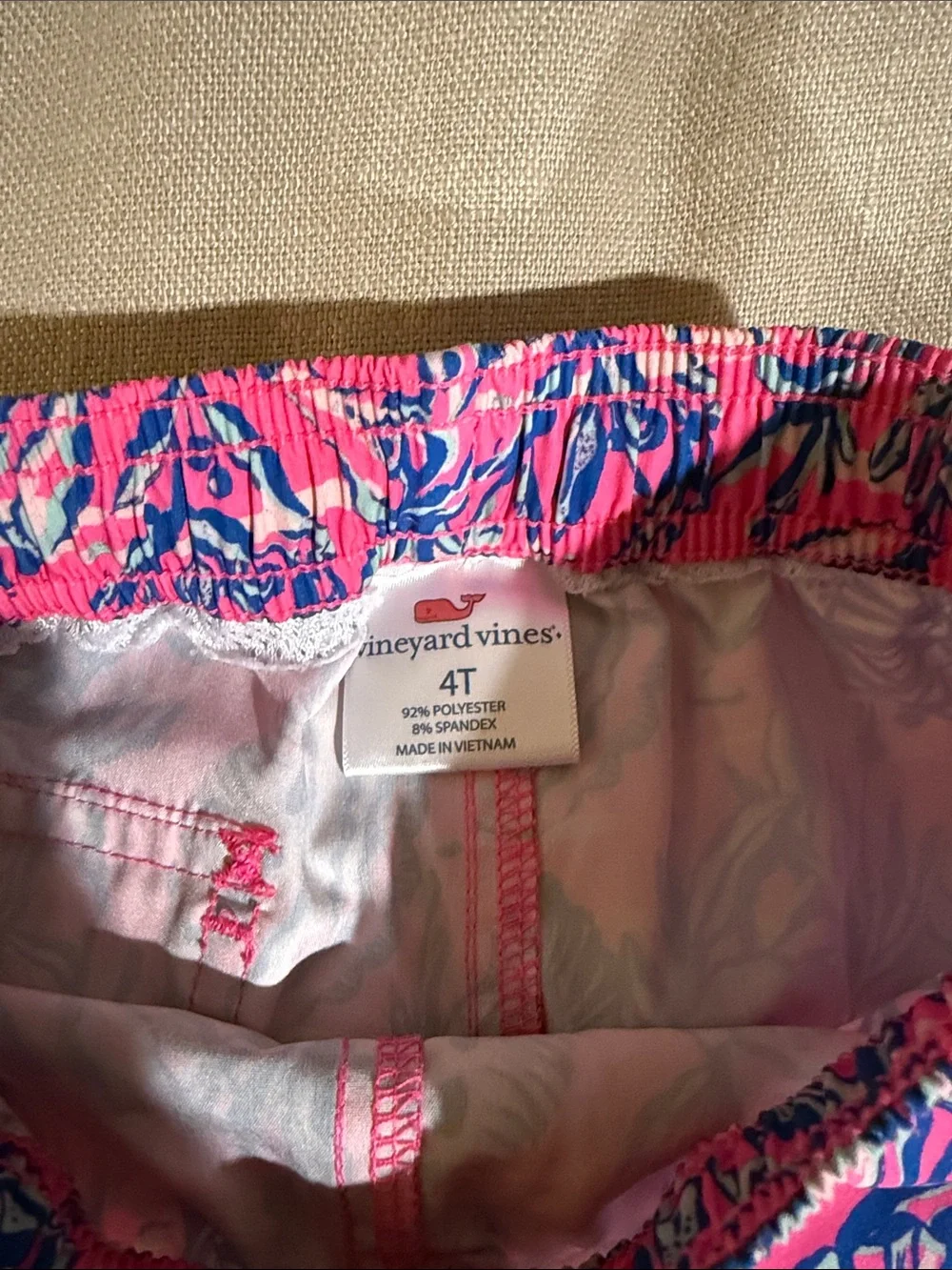 Vineyard Vines Hot Pink Seahorse Print kids Shorts